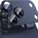 Tensea for iPhone 17 Pro Camera Lens Protector, Metal Aluminum Alloy Tempered Glass Cover Camera Screen Protector Accessories, Case Friendly (Blue)