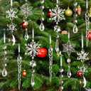 18PCS Clear Christmas Snowflake Icicle Hanging Ornaments Acrylic Crystal Christmas Tree Decorations with Drop Pendants for Xmas Winter Wonderland New Year Party Supplies