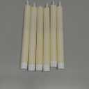 GenSwin Flameless Ivory Taper Candles Flickering with 10-Key Remote, Battery Operated Led Warm 3D Wick Light Window Candles Real Wax Pack of 6, Christmas Home Wedding Decor(0.78 X 9.64 Inch)
