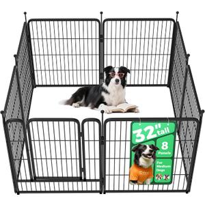 FXW Rollick Unleashed Dog Playpen for Indoor, Yard, RV Camping, 32 inch 8 Panels for Small and Medium DogsPatented