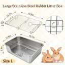 Large Stainless Steel Rabbit Litter Box Set for Small Animals