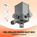 AAIN 30 AMP Generator Cord 50FT & Power Inlet Box, NEMA L14-30, ETL Listed | Pre-Drilled Weatherproof Inlet Box, 100% Copper Conductors, Flame-Retardant PVC Jacket, 125/250V, 7500W Max Storm Outdoor Use