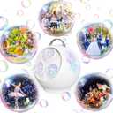 Bubble Machine Automatic Bubble Blower for Kids Toddlers LED Bubble Maker Electric Auto Rotating 45/360 Outdoor Toy for Easter and Birthday Gift Party Wedding