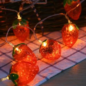 Fantasee 1.5M 10 LED Strawberry String Lights Battery Operated LED Fairy Fantastic Lights for Bedroom Baby Room Child Room Birthday Party Decor (4.9ft 10LED, Strawberry)