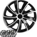 Shirry Group Hubcaps 4-Pack Kit, 17 inch Hub Caps Set of 4 Wheel Covers with Universal Snap-On Retention Rings, 2-Tone ABS Plastic Black and Silver Car Rims for All Models (SG-5084-DP-17)