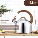 Harriet Tea Kettle Whistling Stovetop Tea Pot, 3.1QT Food Grade Stainless Steel Kettle for Boiling Water Coffee or Milk(Stainless Steel)
