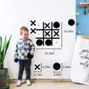 Magnetic Tic Tac Toe Wall-Mount Game,Game Room Decor,Modern Wall Decals for Kids Room,Classroom&Offices,Best Gift for Family, Friends (Black)