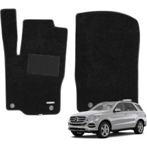 WENNEBIRD Superior Carpet Front Row Floor Mats for 2016-2019 Mercedes-Benz GLE-Class / 2012-2015 ML-Class (W166), 0.5-Inch Ultra-Thick, Noise-Reducing, All-Weather Waterproof Anti-Slip  2-Pc Set