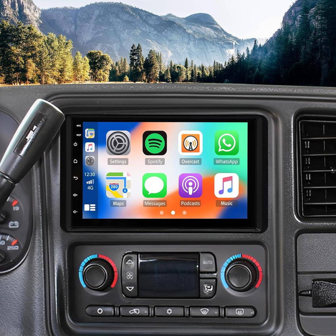 Car Stereo Radio for Chevrolet Chevy Silverado Avalanche Tahoe GMC Siera Canyon Yukon 2003 2004 2005 2006, 7" Touchscreen Android 13 Car Radio with CarPlay Android Auto GPS Navi Bluetooth SWC Camera