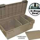3 x MTM ACDC30, Divided Ammo Crate Utility Box, Water- Resistant, Stackable, Snap Latch, USA Made, Dark Earth