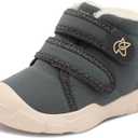 LeIsfIt Toddler Boots Girls Boys Warm Winter Boots Cozy Plush Lining Winter Shoes Indoor Outdoor Faux Fur Booties (Darkgrey)