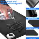 Heated Desk Pad Mouse Pad - Heated Desk Mat - Warm Desk Pad - 3 Levels Heating & 4 Hours Auto Shut-Off, PU Leather Mouse Pad - 31.5 x 13 inch(Dull Black), Large
