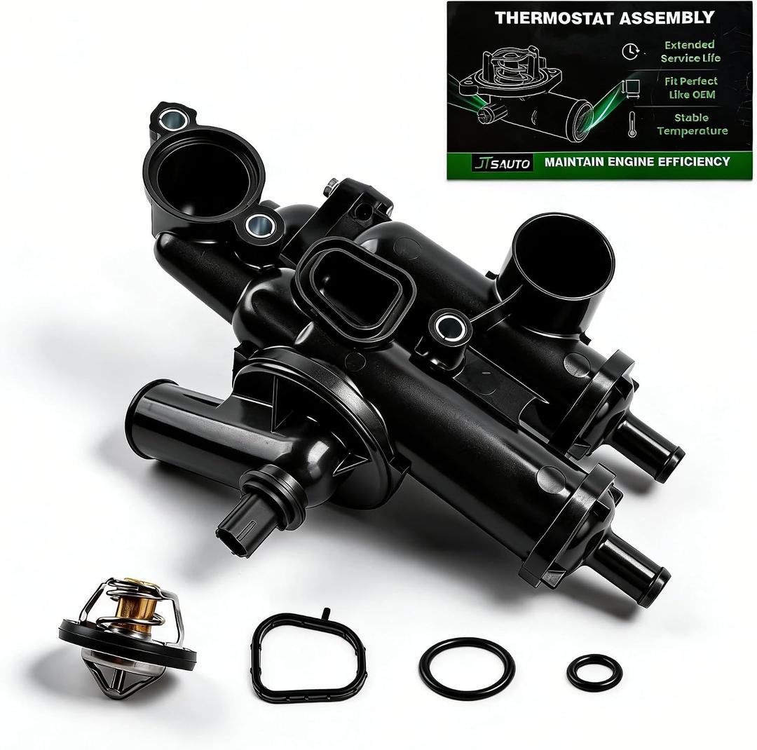 Upgrade Jounrey/Compass/Patriot Engine Coolant Thermostat Housing Assembly Kit Compatible with 2007-2017 Patriot/Compass | 2009-2020 Journey | 2007-2009 Caliber & More Replaces 902-319, 68003582AB