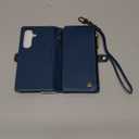 Defencase for Galaxy S25 Case Wallet with RFID Blocking Card Holder for Women Men, Elegant PU Leather Magnetic Snap Flip Wristlet Strap Zipper Wallet Phone Cases for Samsung Galaxy S25 5G 6.2", Blue