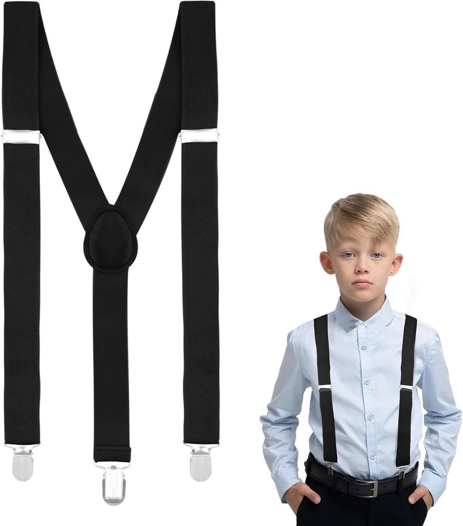 Suspenders for Boys and Girls,Elastic Y-Back Design Suspenders with Strong Metal Clips