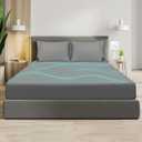 RIQINXIN Conductive Grounding Fitted Sheet Silver Fiber Grounding Bottom Sheet with 15ft Grounding Cable Grounding Fitted Bed Sheet for Better Sleep 54x80x10in Full Grey