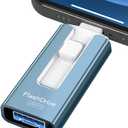 256GB USB Flash Drive for Phone and Pad, Photo Stick High Speed External USB Thumb Drives Photo Storage Memory Stick for Save More Photos and Videos (Blue, 256GB)