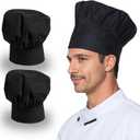 2 x 2 Pcs Adult Chef Hat for Men Women Cotton Adjustable Elastic for Kitchen Cooking Baking Restaurant