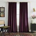NICETOWN Dark Purple Heavy Velvet Curtains 84 inch Long - Warm and Luxuious Light Blocking Room Darkening Window Treatments Gothic Decor Multiple Haning Options, W52 x L84, 2 Panels