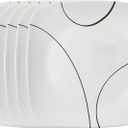Corelle Vitrelle 6-Piece Salad Plate Set, Triple Layer Glass and Chip Resistant, Lightweight Square 8-1/2-Inch Plates Set, Splendor