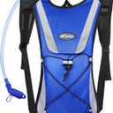 KUYOU Running Hydration Vest - Lightweight Insulated Hydration Backpack with 2L Water Bladder, Adjustable Chest Straps and Reflective Water Backpack for Trail Running Marathon Race Hiking Cycling (Blue)