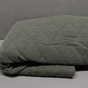 palassio Olive Green Twin Size Quilt Set, Muslin Cotton Shell Down-Alt Poly Filling, Soft Shabby Chic Rustic Farmhouse Country Bedspread, Textured Gauze Coverlet, Lightweight Bedding, 1 Sham