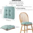 ELFJOY Chair Cushions for Dining Chairs 18" x 18" x 3" Kitchen Chair Cushions Set of 4 Tufted Chair Pads with Ties and Non-Slip Backing Comfortable Seat Cushion for Indoor Dining Room,Light Blue