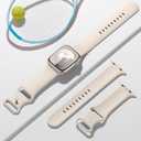 3 x Sport Band Compatible with Apple Watch 38mm 40mm 41mm 42mm 44mm 45mm 46mm 49mm, Soft Silicone Waterproof Replacement Strap for iWatch Bands Series 10 9 8 7 6 5 4 3 2 1 SE Ultra/Ultra 2 (Starlight)