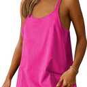 ANRABESS Women Athletic Dress Summer Tennis Workout Active Sports Mini Romper Dress Built in Shorts Travel Vacation Clothes (Hot Pink X-Small)