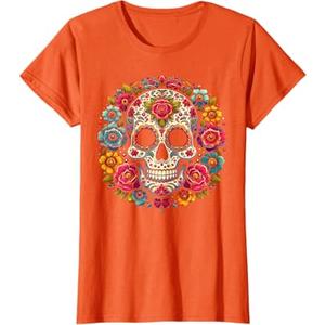De Los Muertos Dead Sugar Skull Halloween Women Costume T-Shirt S