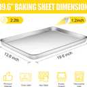 Terlulu Baking Sheet, Cookie Sheet, Stainless Steel Baking Pan, 2 Piece-19.6''x 13.8'' x 1.2'', Large Sheet Pan for Oven, Baking Tray for Baking&Roasting, Nonstick&Nontoxic&Easy Clean