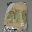 Ficerd 3 Pack Women's V Neck T Shirts, Summer Casual Short Sleeve Tops Loose Fit Rolled Sleeve Tees Trendy Shirts(Black, White, Apricot,Large)