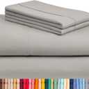 LuxClub 4 PC Queen Sheet Set, Breathable Luxury Bed Sheets, Deep Pockets 18" Wrinkle Free Cooling Sheets Machine Washable Hotel Bedding Silky Soft - Light Taupe Queen