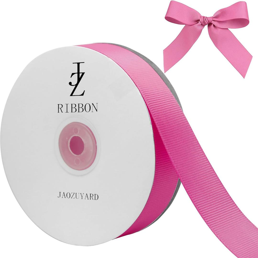 2 x Pink Grosgrain Ribbon 1 Inch X 50 Yards Pink Grosgrain Ribbon for Crafts Gift Wrapping Hair Accessories Wedding Decor Sewing and Bow Making Holiday Decoration Gift Ribbons