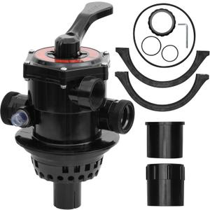 SP0714T VariFlo Top-Mount Multiport Valve Compatible with Hayward Above-Ground Pro- or VL Series Sand Filter, 1-1/2 Inch (FIP) Seven-Position Control Valve (black) (SP0714T)