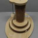 Made4Pets 23" Tall Sisal Cat Scratcher Post with Self Groomer, 4-in-1 Interactive Trackball Toys, Vertical Climbing Tree with Dangling Balls (23"H)