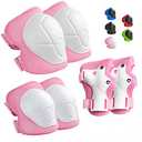 Wemfg Kids Protective Gear Set Knee Pads for Kids 4-7 Years Toddler Knee and Elbow Pads with Wrist Guards 3 in 1 for Skating Cycling Bike Rollerblading Scooter
