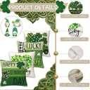 Lucky St. Patrick's Day 4PCS 18x18 Inch Velvet Throw Pillow Covers,Classic Farmhouse Decorative Square Cushion Cases for Sofa Couch
