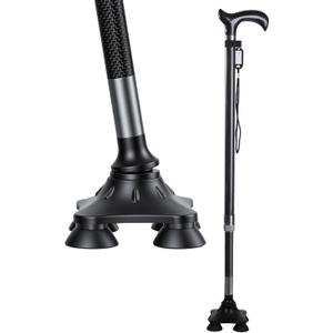 Carbon Fiber Walking Cane for Men and Women, Ultra Lightweight Adjustable Height Walking Stick with Non-Slip Base for Stable Support, Durable Daily Mobility Aid for Elderly and Outdoor Use