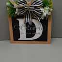 16 Personalized Welcome Sign for Front Door, Last Name Wreaths for Front Door, 26 Initial Front Door Decor, Year Round Wreath, Pine Wooden Home Decor, Housewarming Gifts, (D)