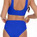 Beautikini Period Swimwear Two Piece Menstrual Leakproof Sporty Bikini Sets Bathing Suit Period Swimsuit for Teen Girls (Blue, S)