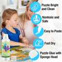 2 x Updated Jigsaw Puzzle Glue with Applicator,Clear Water-Soluble Special Craft Puzzle Glue,Non-Toxic and Quick Dry,240ML/8.45fl oz