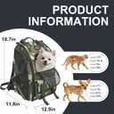 Dog Carrier Backpack for Medium Dogs up to 22 IBS, Dog Hiking Backpacks with Multi Compartment Storage & Adjustable Straps, Waterproof Pet Backpack for Climbing Cycling