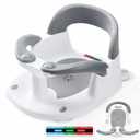 Baby Bath Seat for Babies 6 Months & Up Sitting Up with Temperature Alert+Soft Cushion+Suction Cup,Infant Bath Seat for Baby Bath Chair Toddler Bath seat for Bathtub Tub Shower Grey