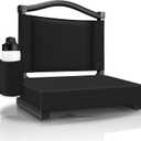 HABUTWAY Stadium Seats with Back Support and Thick Cushion Bleacher Seats with Backs and Cushion Wide, Stadium Chairs Include Shoulder Strap and Pocket, Perfect for Sports Events (1 PC, Black)