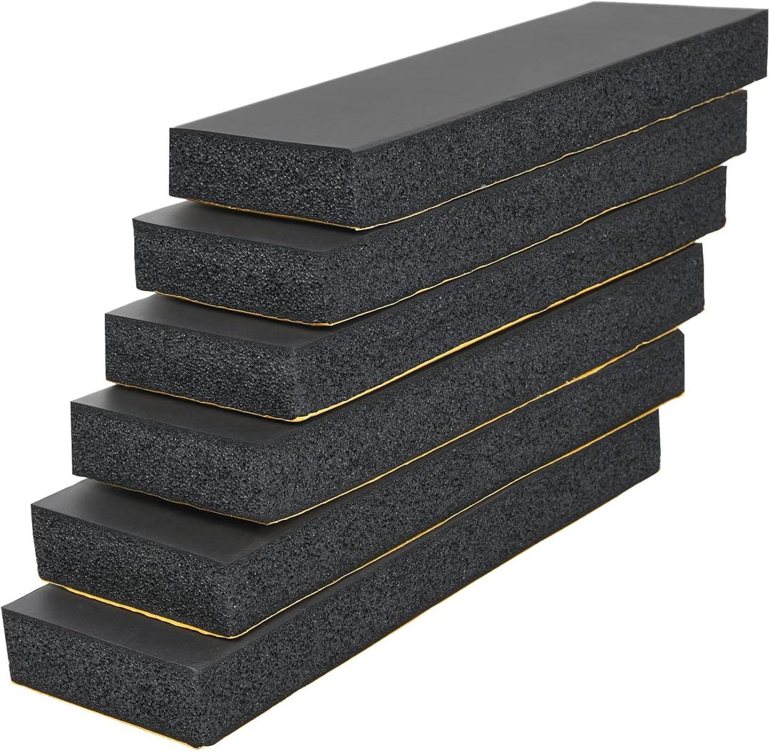 Garage Wall Protector Bumper Guards - 6 Pack Universal 1-3/16" Thick Car Door Edge Guard Self-Adhesive Comprehensive Protection EVA Foam Scratch Prevention Padding for Warehouse Parking Narrow Garage (Black)