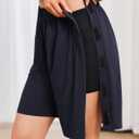Deyeek Unisex Tear Away Shorts 9" Snap On Athletic Shorts Cotton Post Knee Hip Surgery Recovery Lounge Short with Pockets (Black, L)