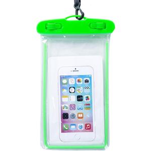 2pcs Glow-in-The-Dark airbag Mobile Phone Dry Bag with Touch Screen Diving Adaptation to iPhone16.15.14.13 Series (Luminous - Green)