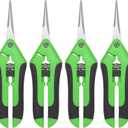 4-Pack Pruning Shears for Garden, 6.6 Inch Sharp Stainless Steel Straight Garden Scissors for Gardening/Branch/Flower Plant, Heavy Duty Hand Pruner [Green Black]