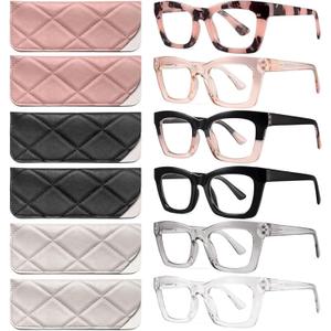 CCVOO 2.0 Oprah Style Reading Glasses for Women, Stylish Eyeglasses, Blue Light Readers for Women, Cheaters, (A1 Mix)